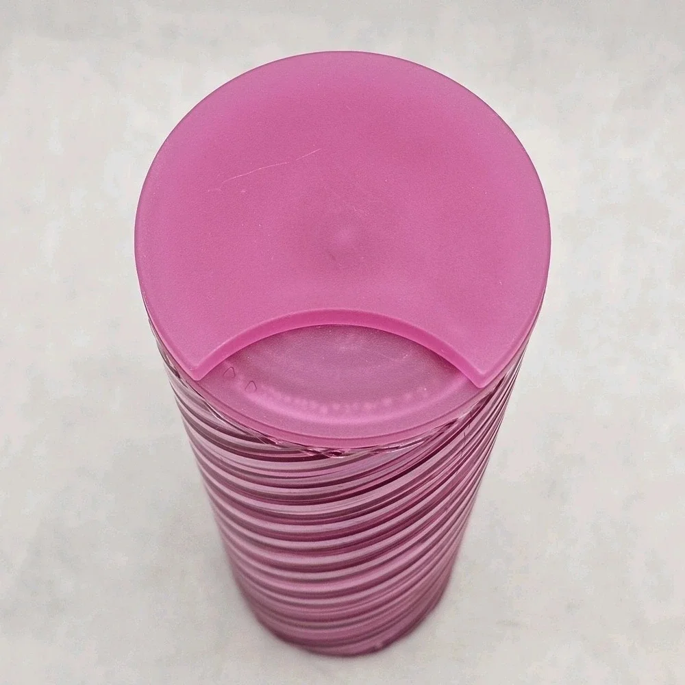 Starbucks 2022 Christmas Holiday Sangria Pink Spiral Textured Tumbler 16oz Cup